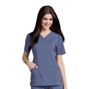 Smitten Heather Blue Short Sleeve Top‎